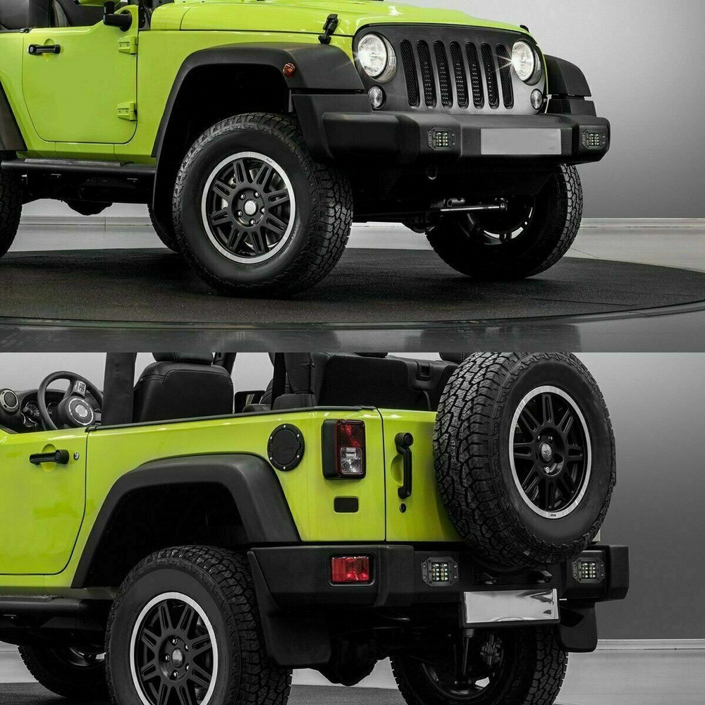 5" Flush Mount LED Work Lights Backup Reverse Bumper Off-Road Driving Cube Pods