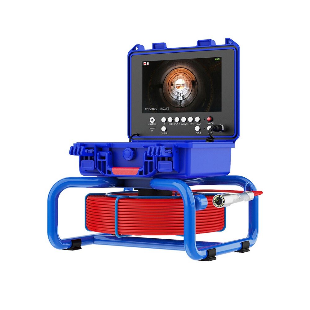 Pipe Inspection Camera with 512Hz Transmitter Self-leveling Sewer Camera 50M 9"