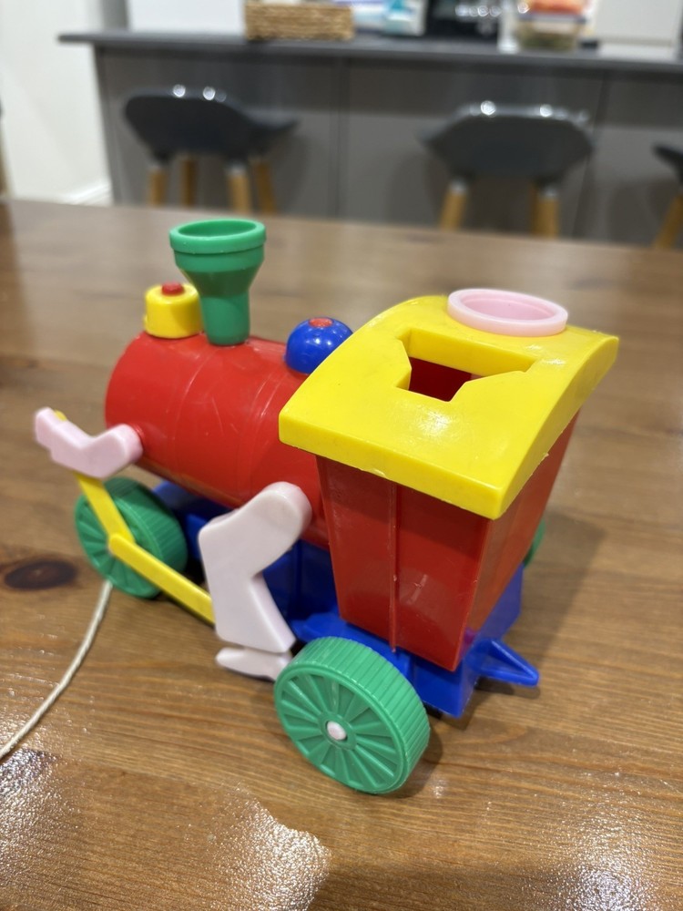 Vintage Mr. Chuff Chuff Train - Merit Plastic Pull along Toy train