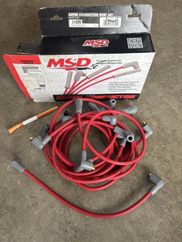 MSD 31659 Super Conductor 8.5mm Wire Set SB Chevy Socket Style Distributor Boot^