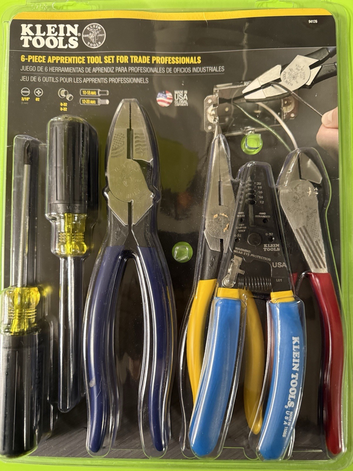 Klein Tools 6-Piece Apprentice Tool Set For Trade Professionals 94126 BRAND NEW