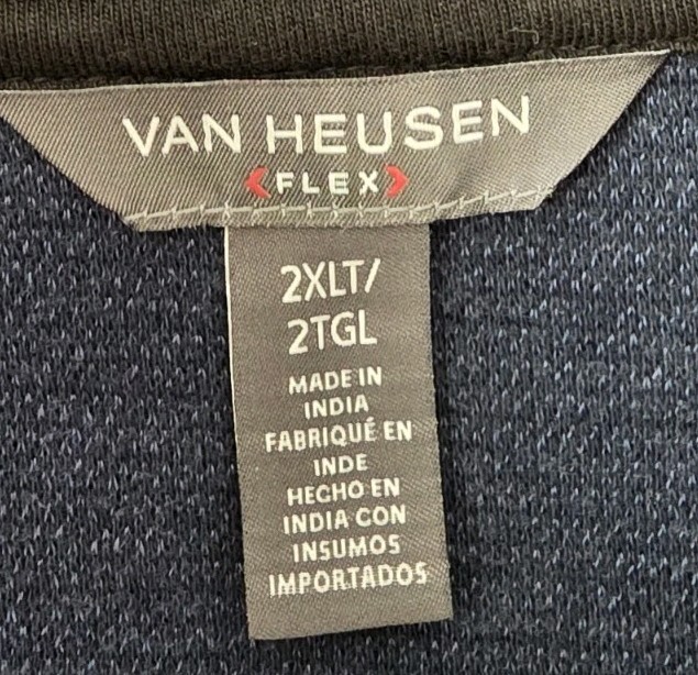 Van Heusen Flex 1/4 Zip Sweater Pullover in Blue Mens Size 2XLT Dadcore