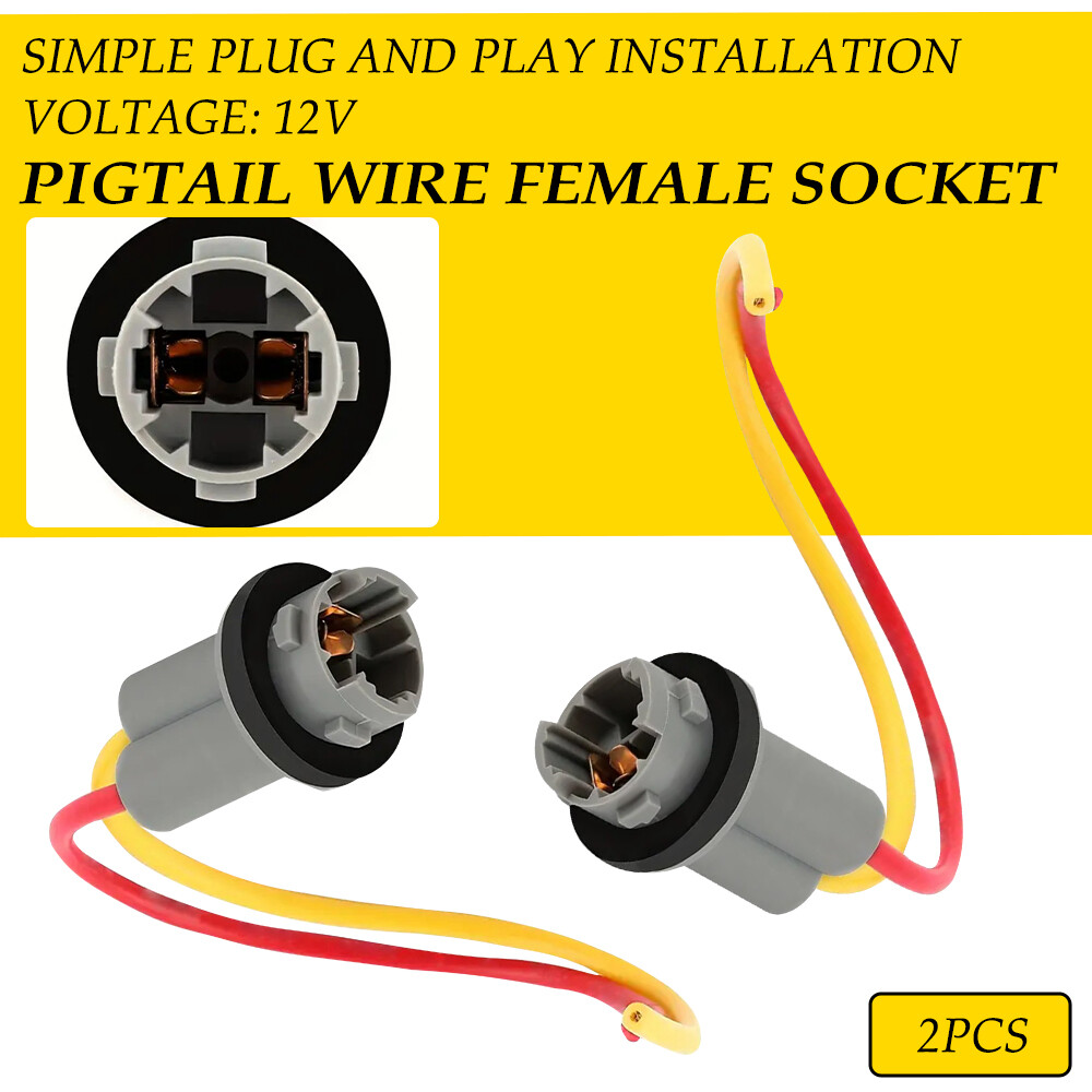 Universal Pigtail Wire Female Socket T10 194 PGS Front Side Marker Light Plug