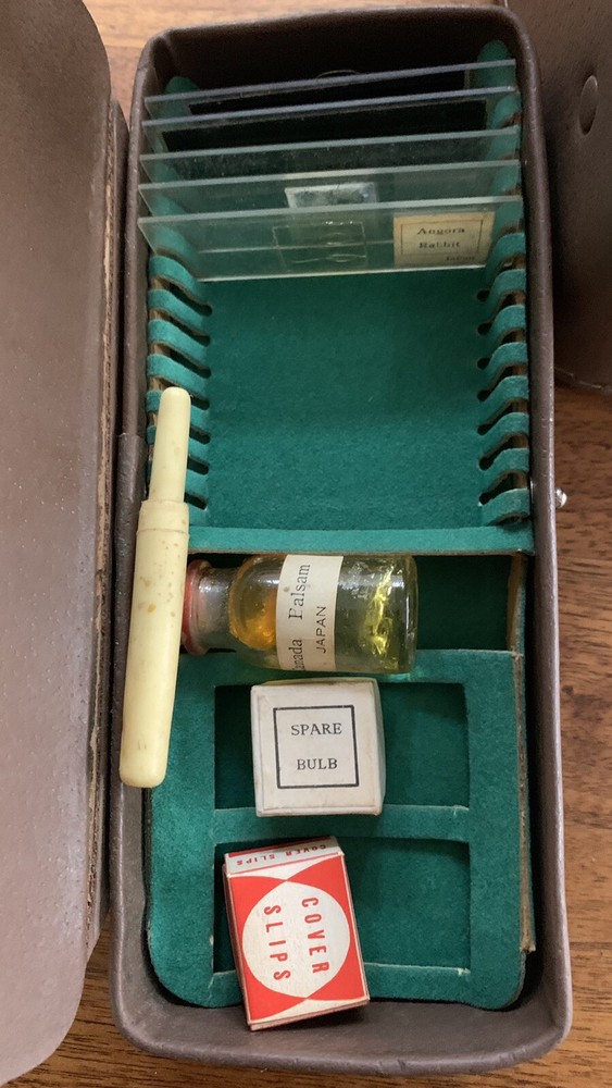 Vintage Sears Tower Model #6384 Microscope and Accessories + Carrying Case