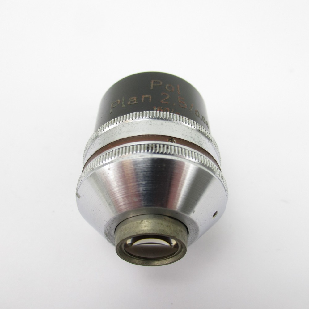 CARL ZEISS POL PLAN 2.5/0.08 160/- POLARIZING MICROSCOPE OBJECTIVE - 2.5x