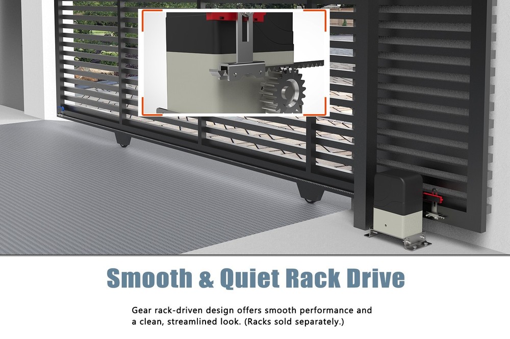 Blütezeit Automatic Sliding Gate Opener 900lbs with 2 Remote Controls - Open Box