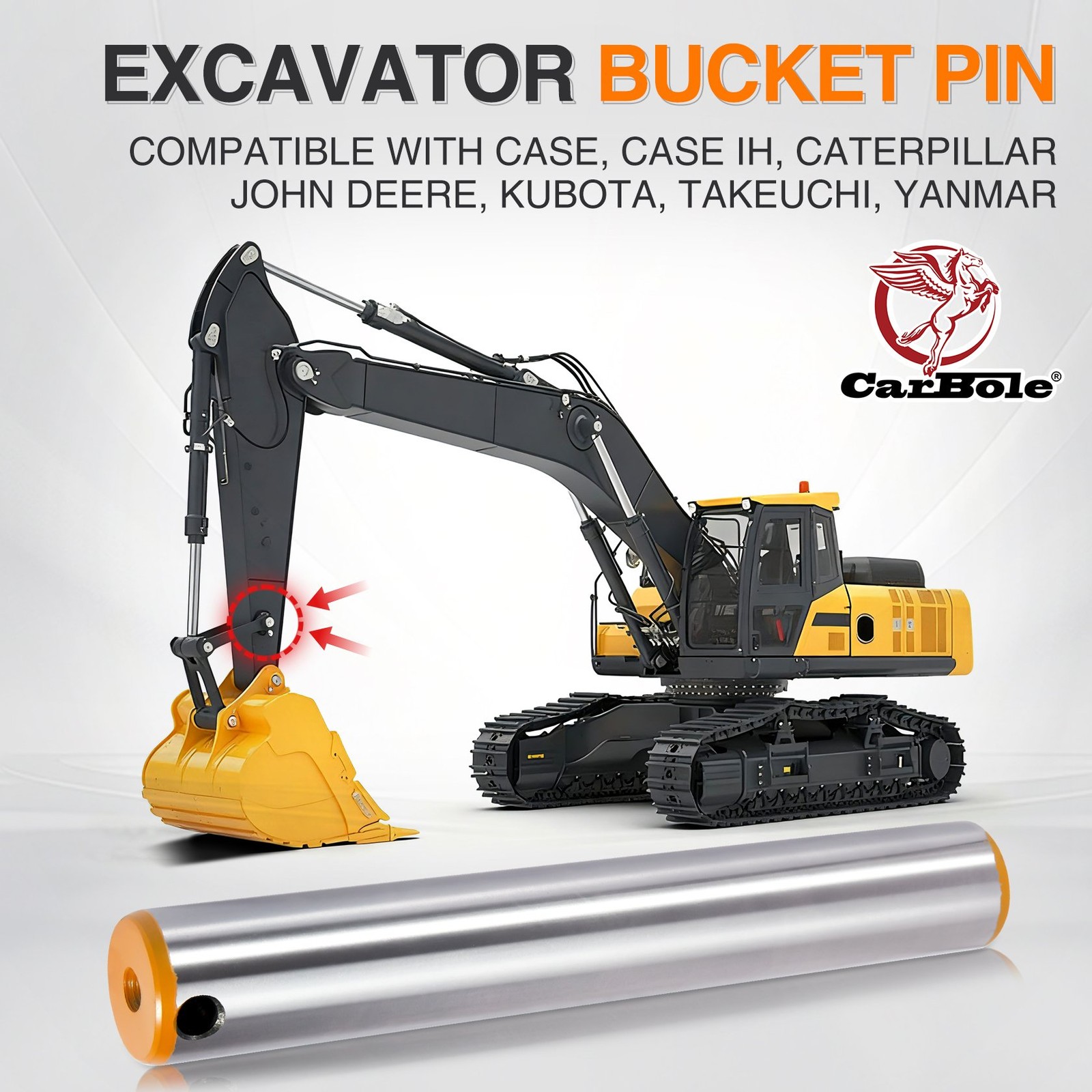 Universal 40 x 270mm Quick Connect Excavator Bucket Attachment Pin10-5/8” New