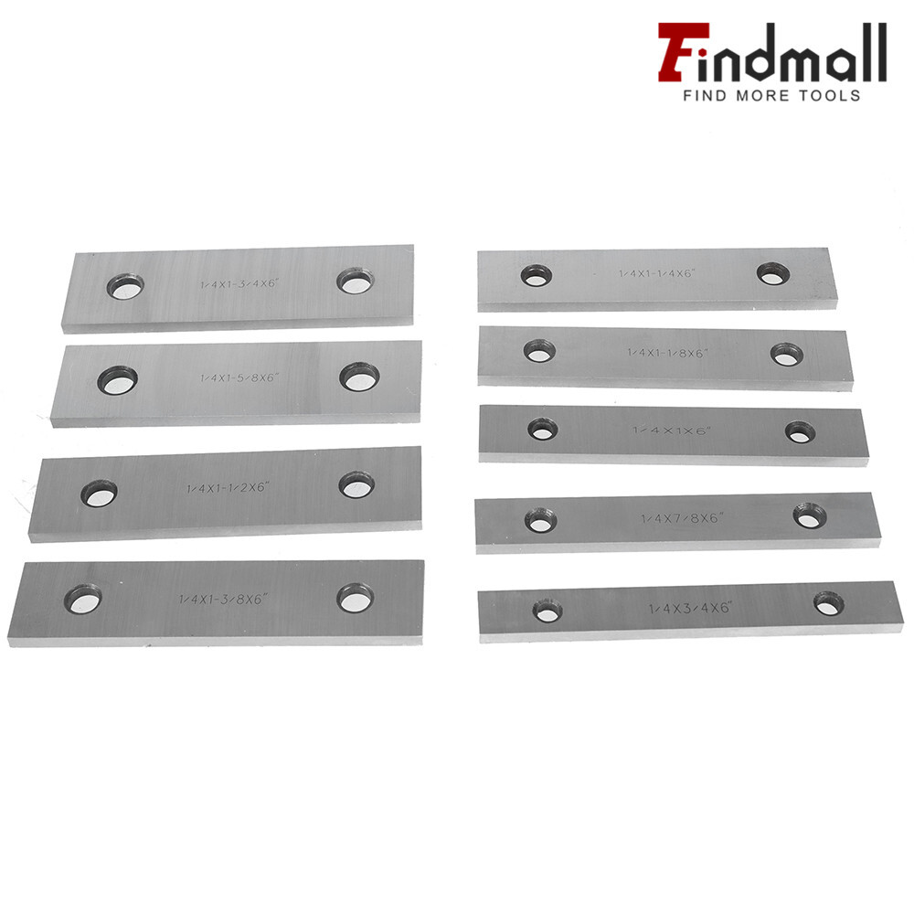Steel Parallel Set 9 Pair 18Pcs 1/4 inch Thick 6 inch Long 0.0002 inch Precision