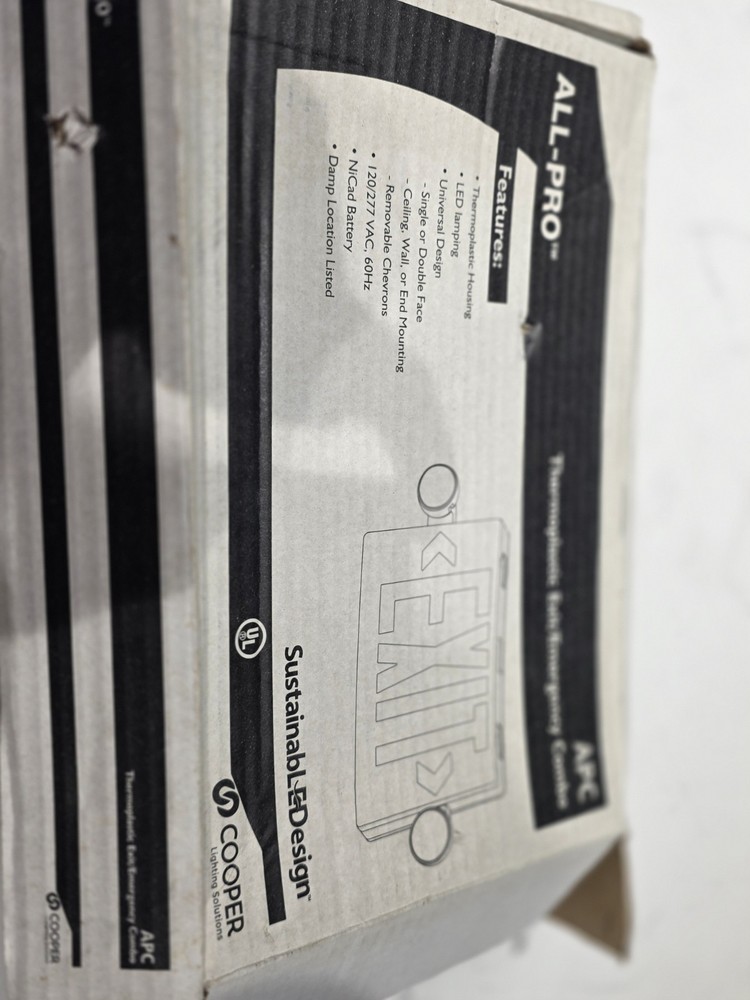 3 Pack Cooper Lighting Emergency Lighting LED Safety Exit Signs 023-783-EUXRL