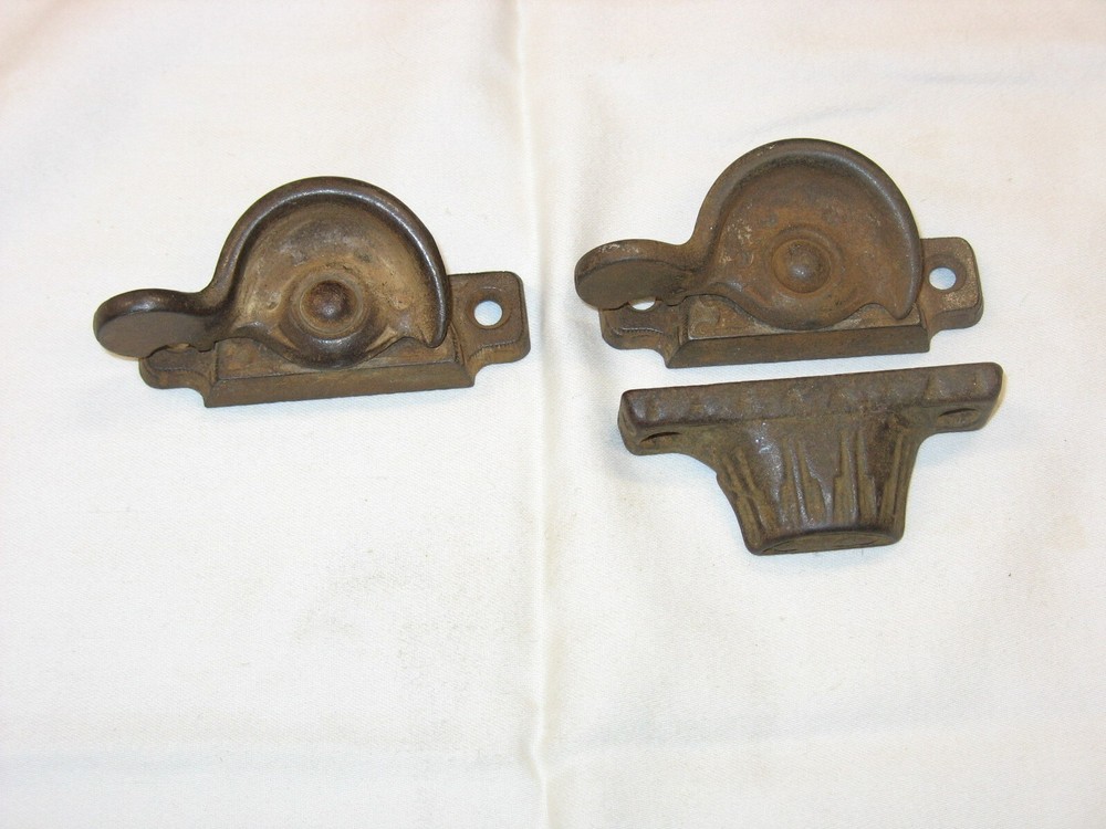 Antique Victorian Iron Window Lock  Latch Catch