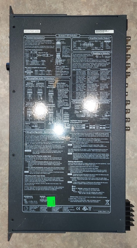EXTRON System 5 IP 5-Input AV Switcher w/ Power Supply - Verified Working
