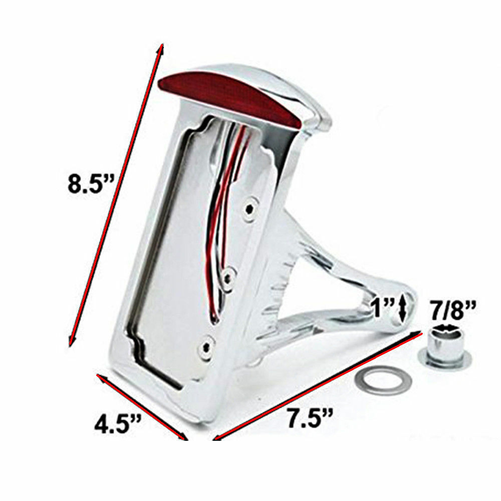 Motorcycle Side Mount License Plate Bracket Tail Light For Harley Chopper Bobber