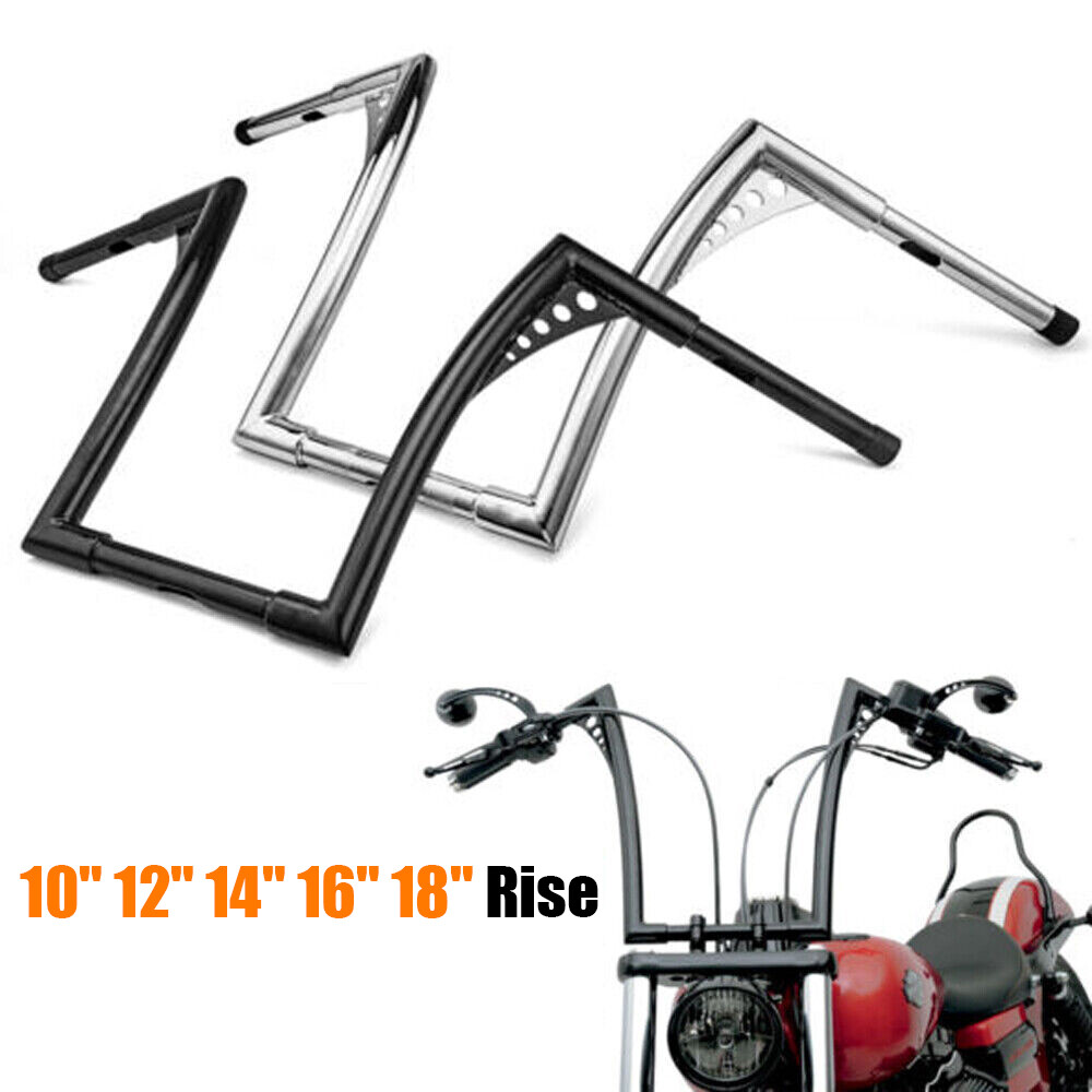 10" 12" 14" Rise Ape Hanger Handlebars For Harley Softail Dyna Sportster