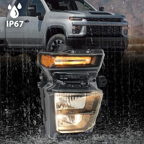 Halogen Headlight Assembly Pair Compatible with Chevy Right Passenger Side