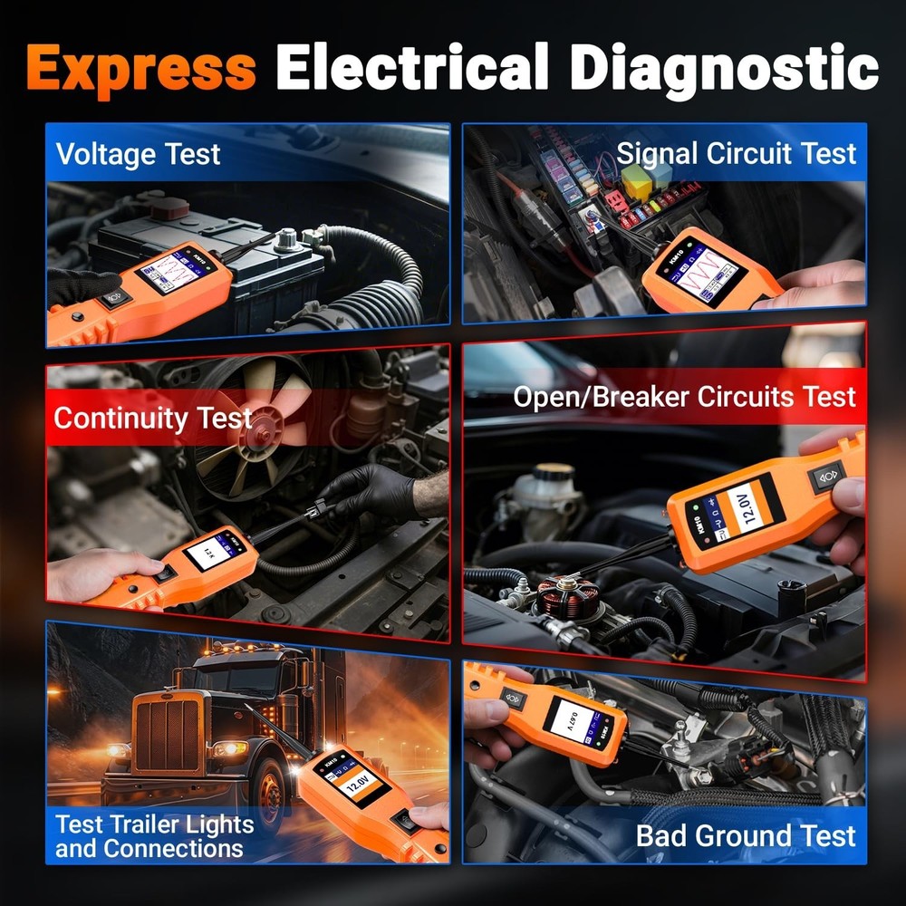 Comprehensive Power Circuit Tester for Accurate Vehicle Electrical Diagnostics