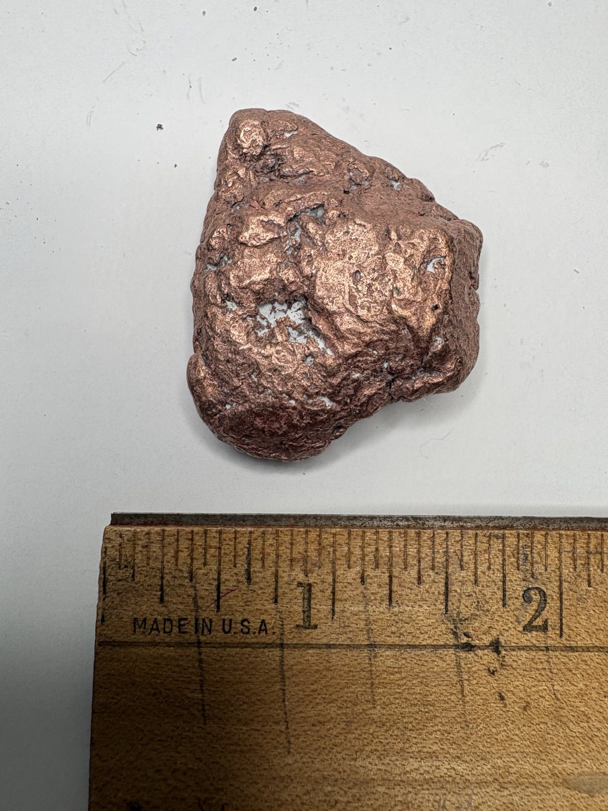 Pure Native Michigan Solid Copper Nugget Specimen Keweenaw Peninsula Mineral