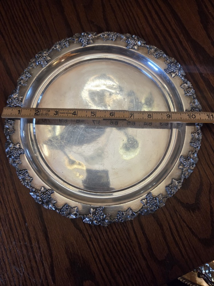 Vintage Homan Silverplate Tray With Grapevine Edge