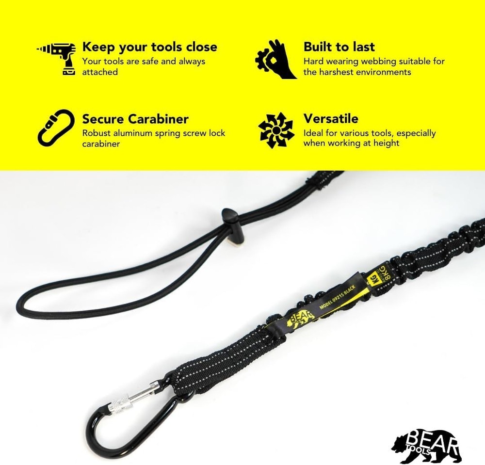 Durable 8KG Tool Lanyard with Elastic Webbing - Perfect for Construction Use