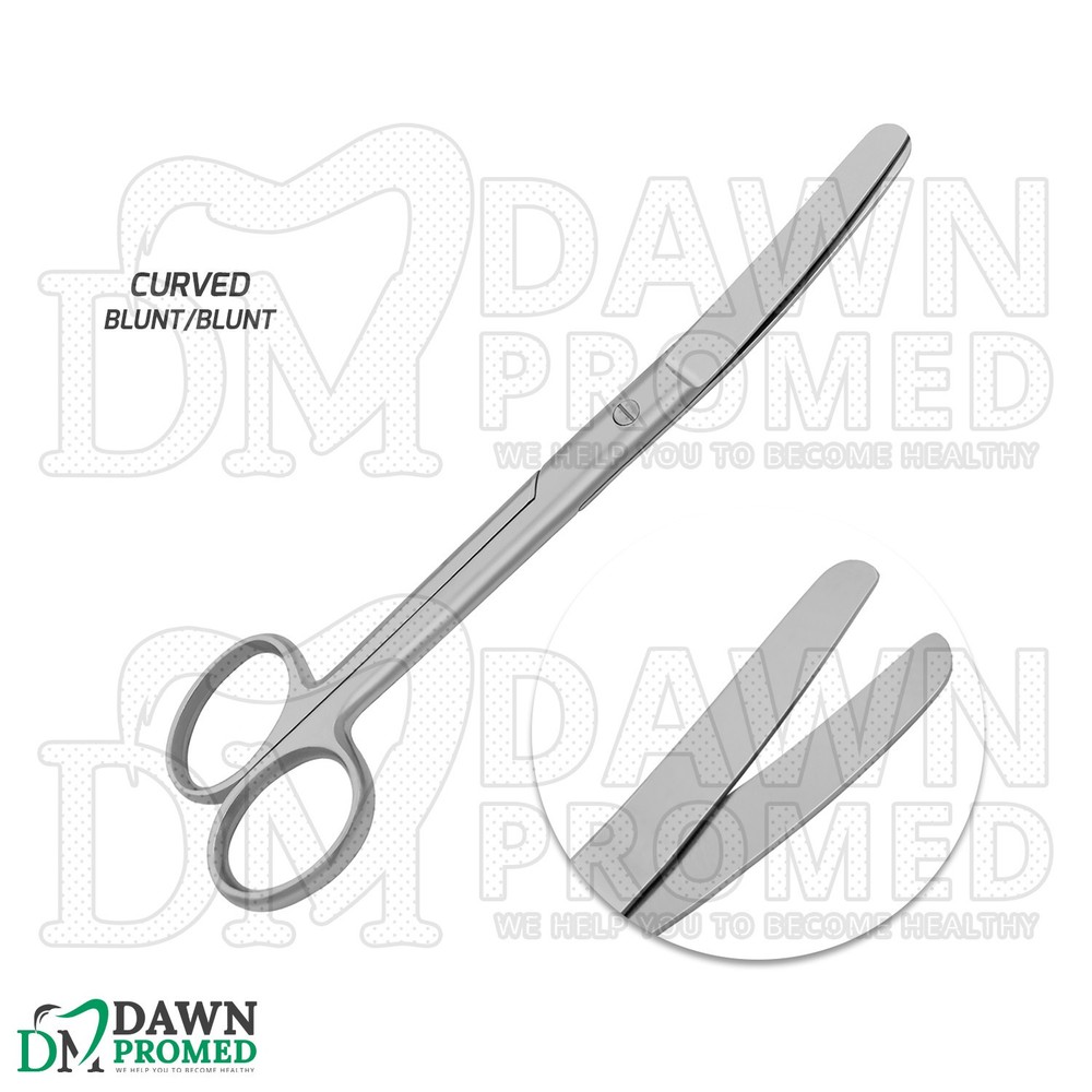 6 Pcs Operating Scissors 4.5" Straight & Curved Round Pattern Set German Grade