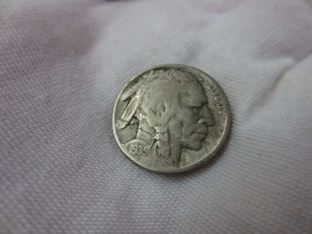 1935 Buffalo Nickel MINT ERROR Lamination Damage OBV