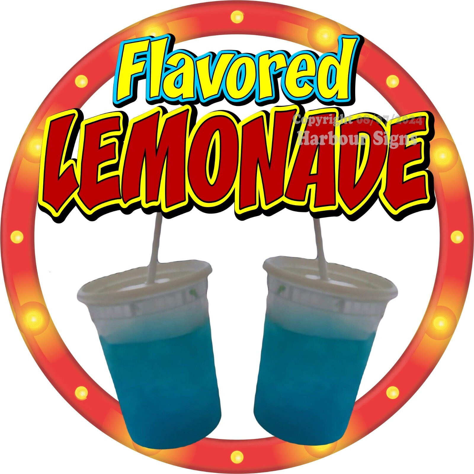 Flavored Lemonade DECAL Snack Concession Food Truck Sticker c2  (Choose Size)