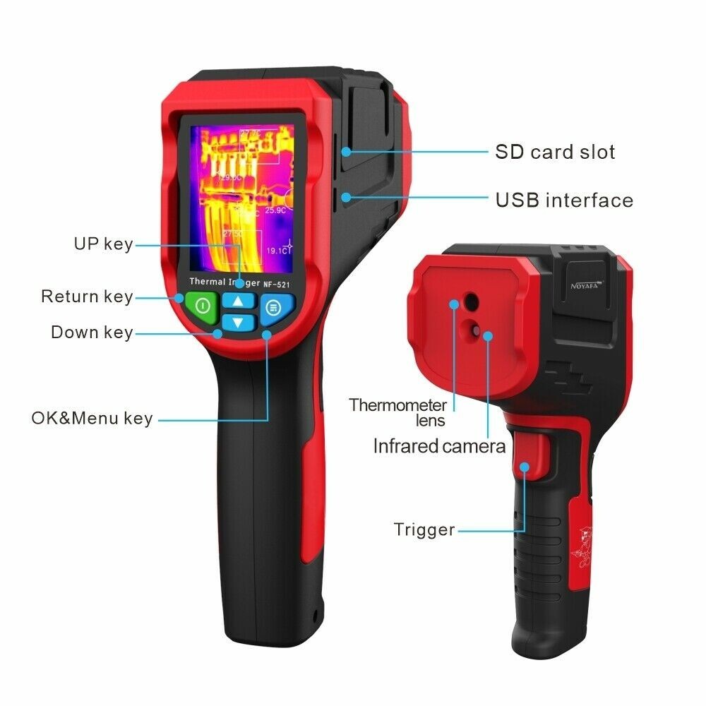 Infrared Thermal Temperature Imager Heat Gun Imaging Sensor IR Camera Detector