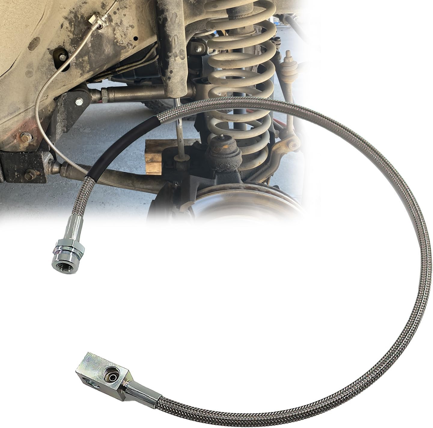 89715 Front and Rear Extended Stainless Brake Lines for Jeep Wrangler TJ YJ 87-0