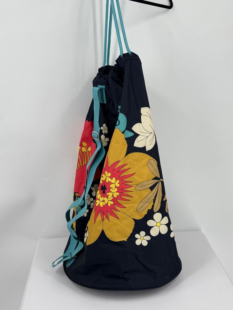 Vera Bradley Happy Snails Navy Blue Lined Adjustable Strap Laundry Clothes Bag