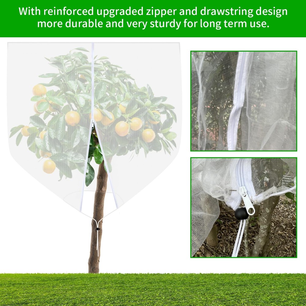 Large Fruit Tree Netting, 10x10Ft Insect Bird Barrier Netting with Drawstring...