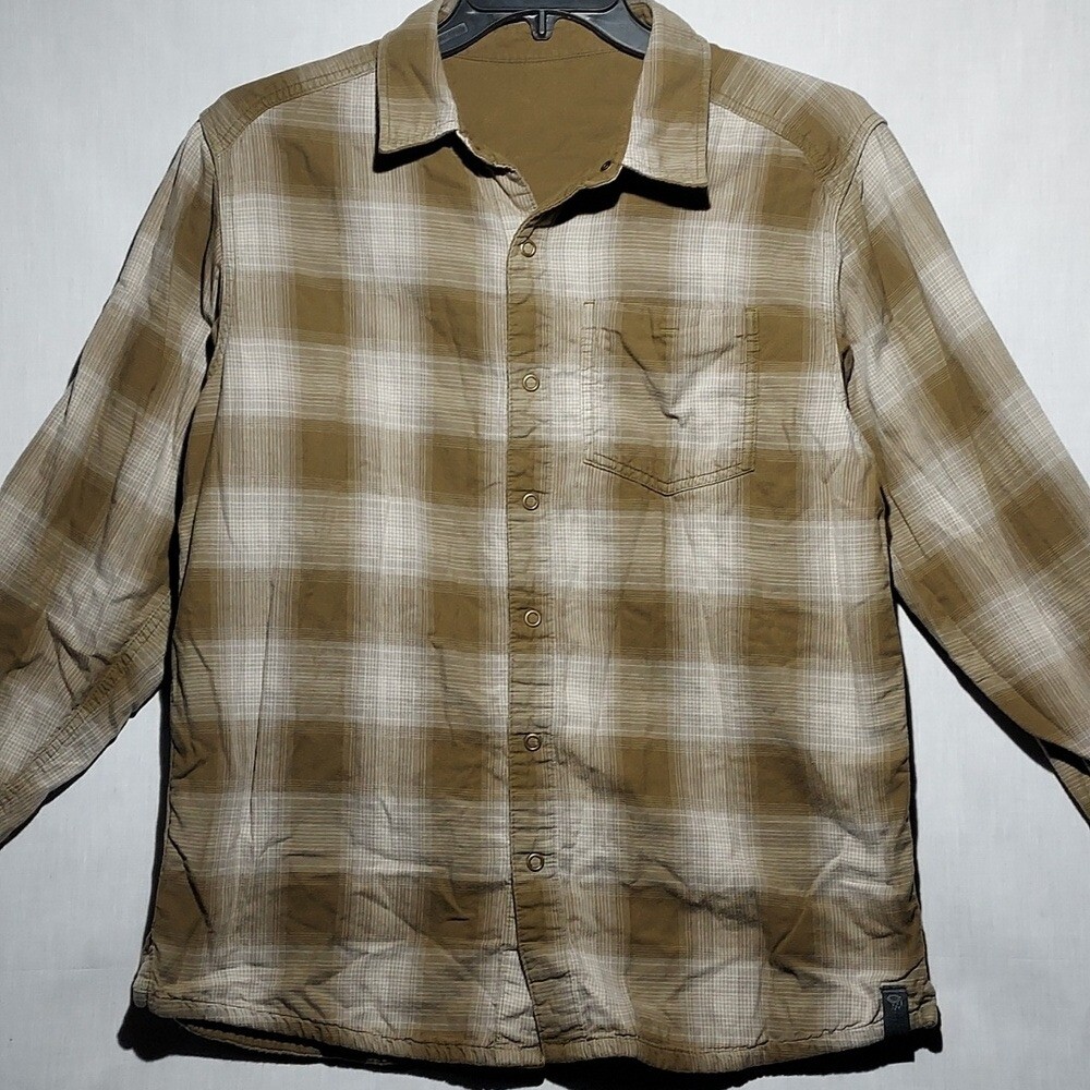 Mountain Hardwear Reversible Snap Button Plaid 100% Cotton Mens Shirt Medium