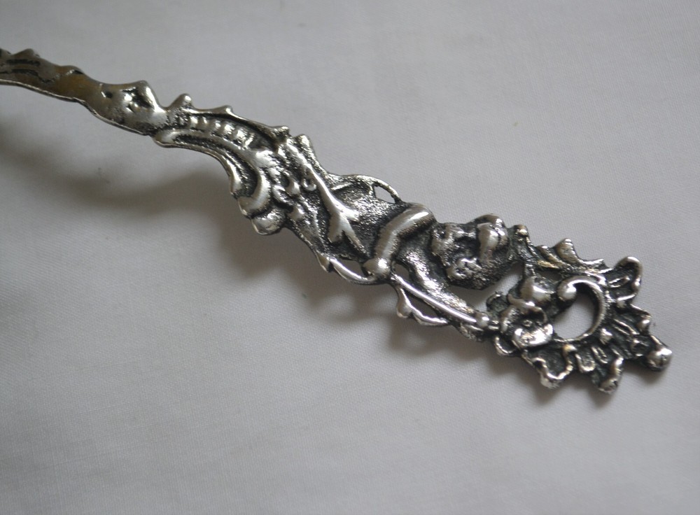 Antique Italian 800 Silver Sifter Serving Spoon