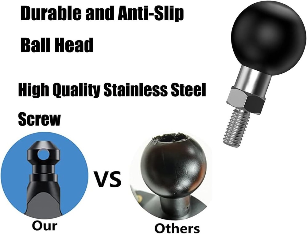 1'' Ball Adapter with M6 Threaded Post - RAM Mounts Compatible, Waterproof