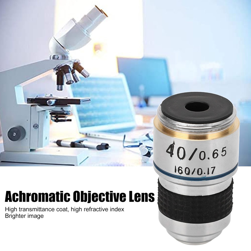 Microscope Objective Lens Biological 40X 185 Achromatic Standard RMS Thread New