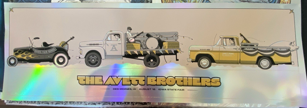 The Avett Brothers RAINBOW FOIL POSTER Des Moines IA Iowa State Fair 2024 SN #18