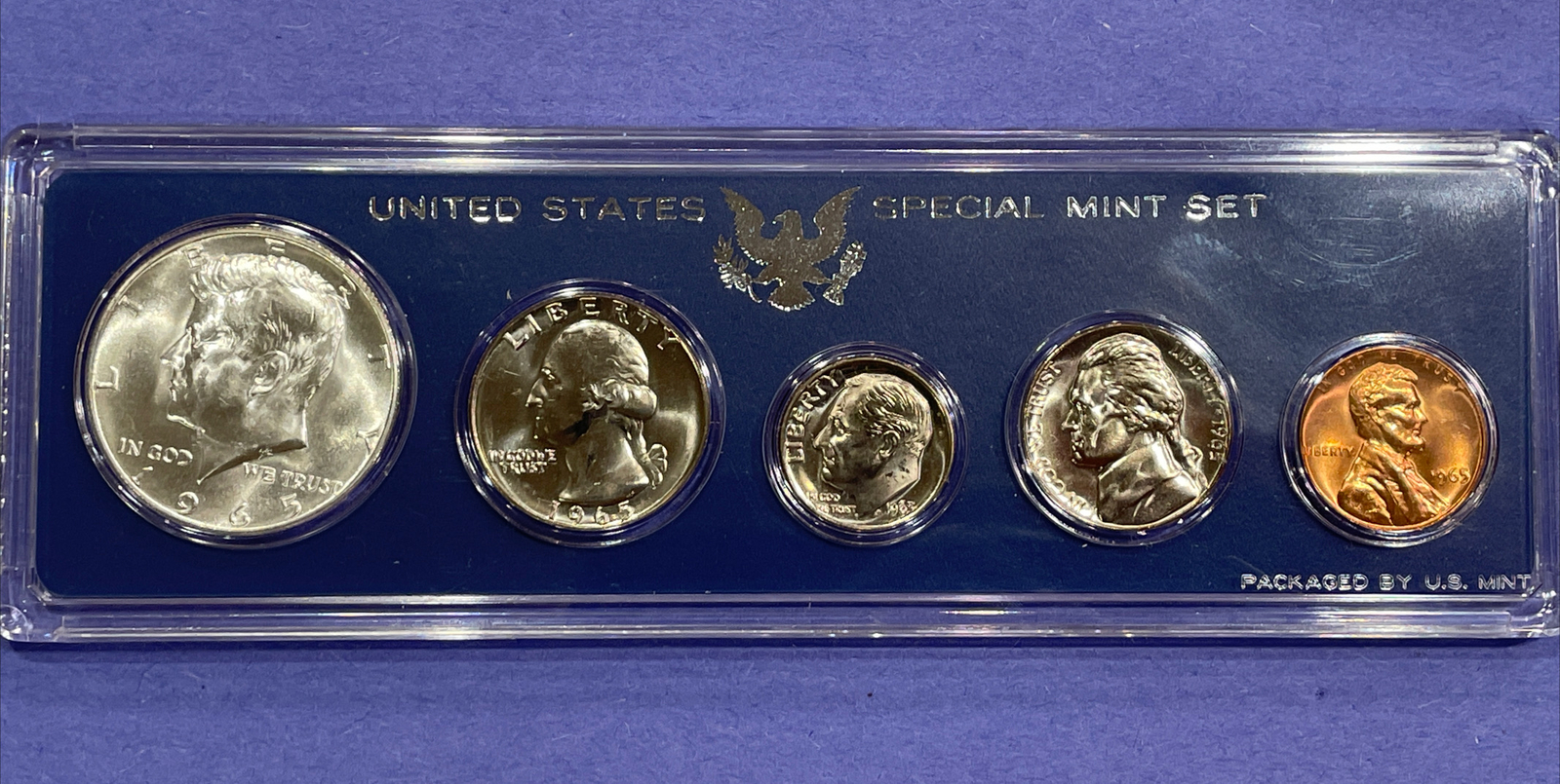 1965 US Special Mint Set Coins In Genuine Government SMS Holder