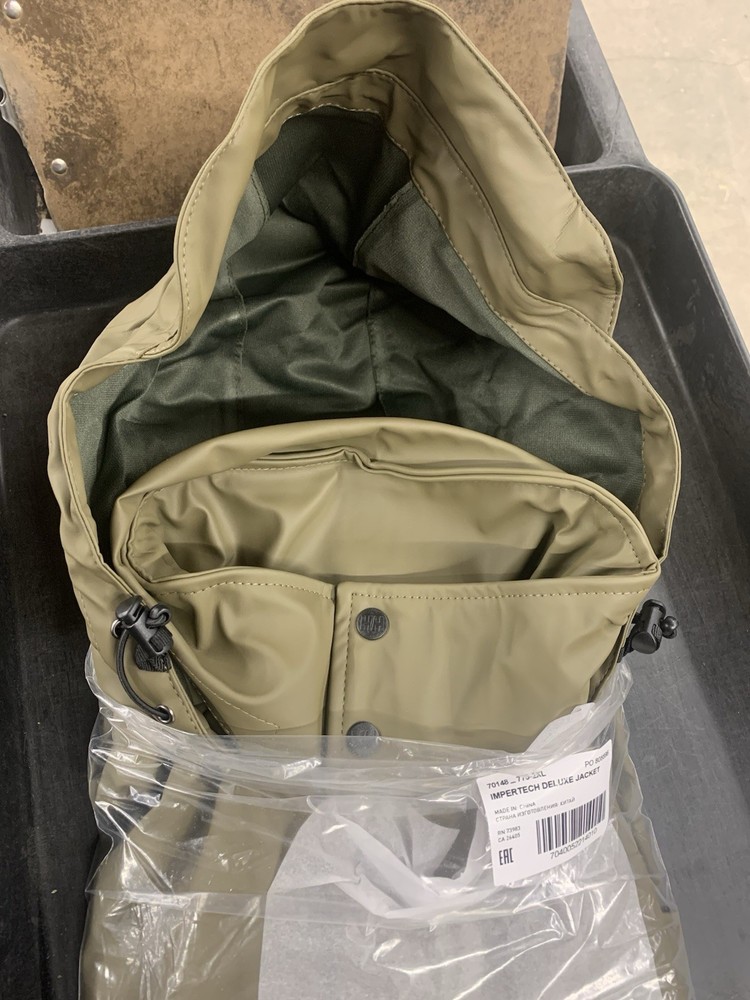 Helly Hansen Impertech Jacket 70148 Green Brown Large HOODED