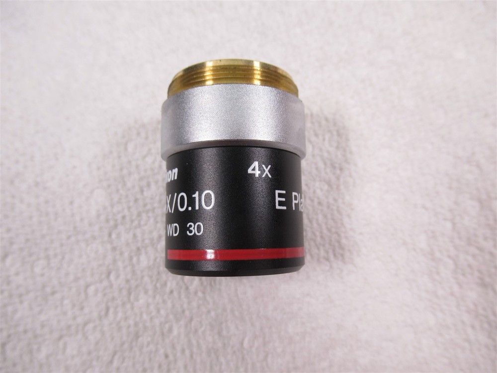 Nikon E Plan 4X Microscope Objective Lens Eclipse E200 Brightfield Microscopy