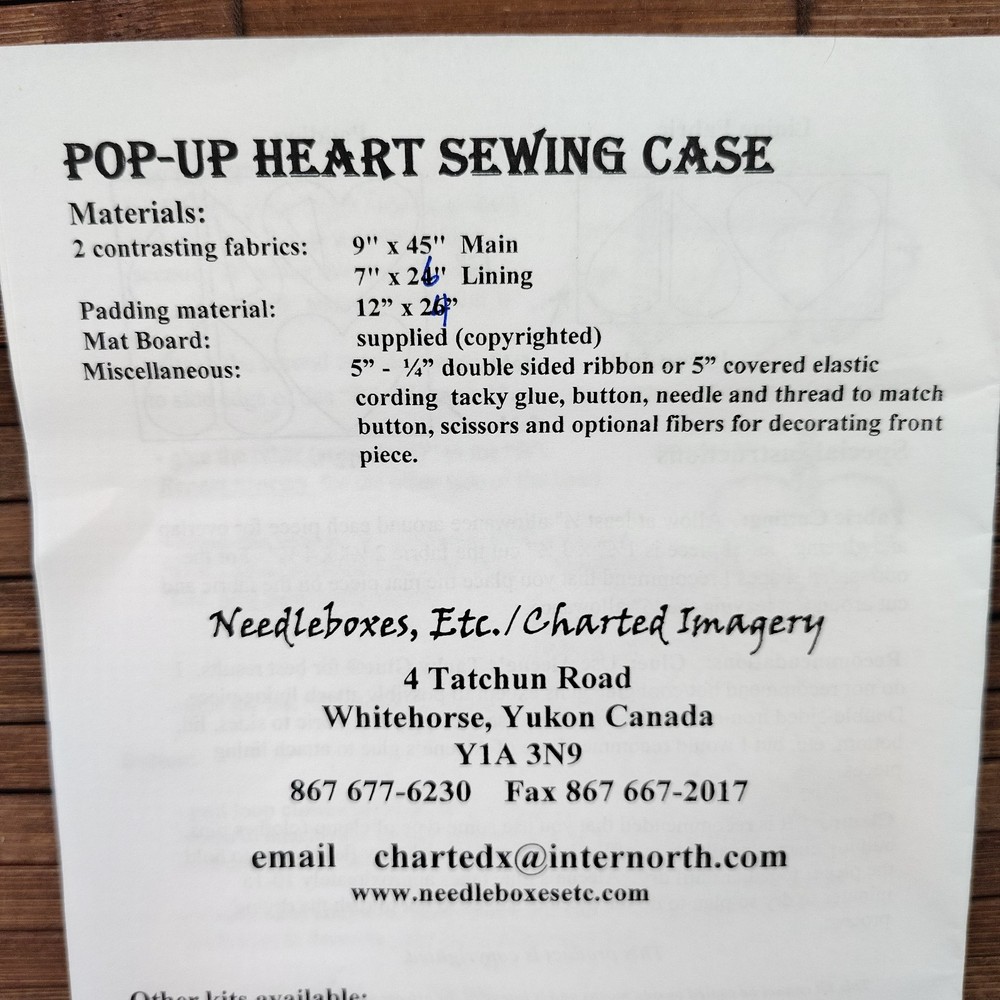 Pop Up Heart Sewing Case Kit By Needleboxes KT 0020
