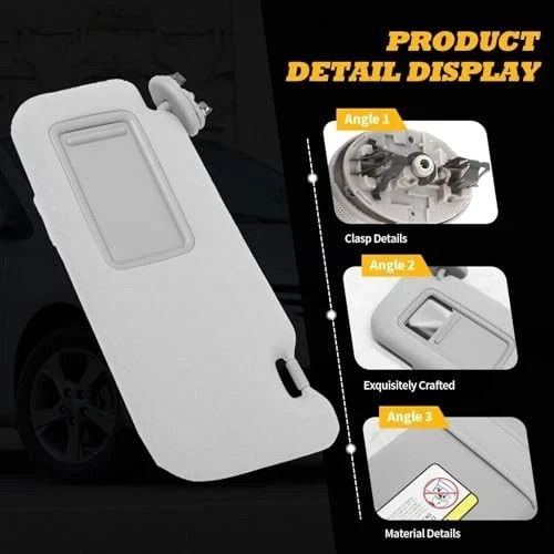 Gray Sun Visor Left Driver Compatible with Corolla 2009 2010 2012 2013