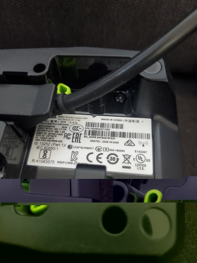 Zebra Li3678 Cordless Barcode Scanner with STB3678 Charging Base