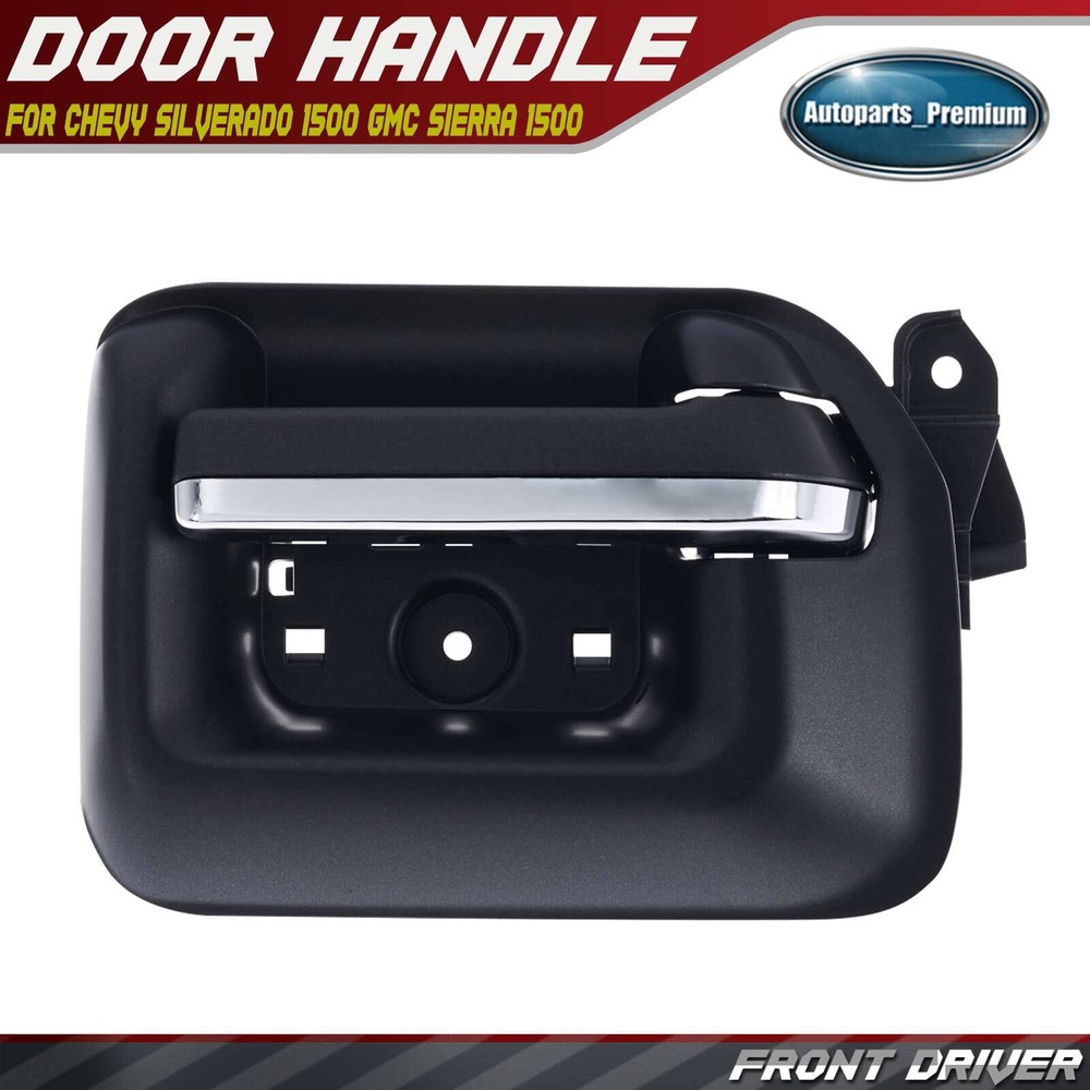 Front Driver Black & Chrome Interior Door Handle for Chevy Silverado 1500 GMC