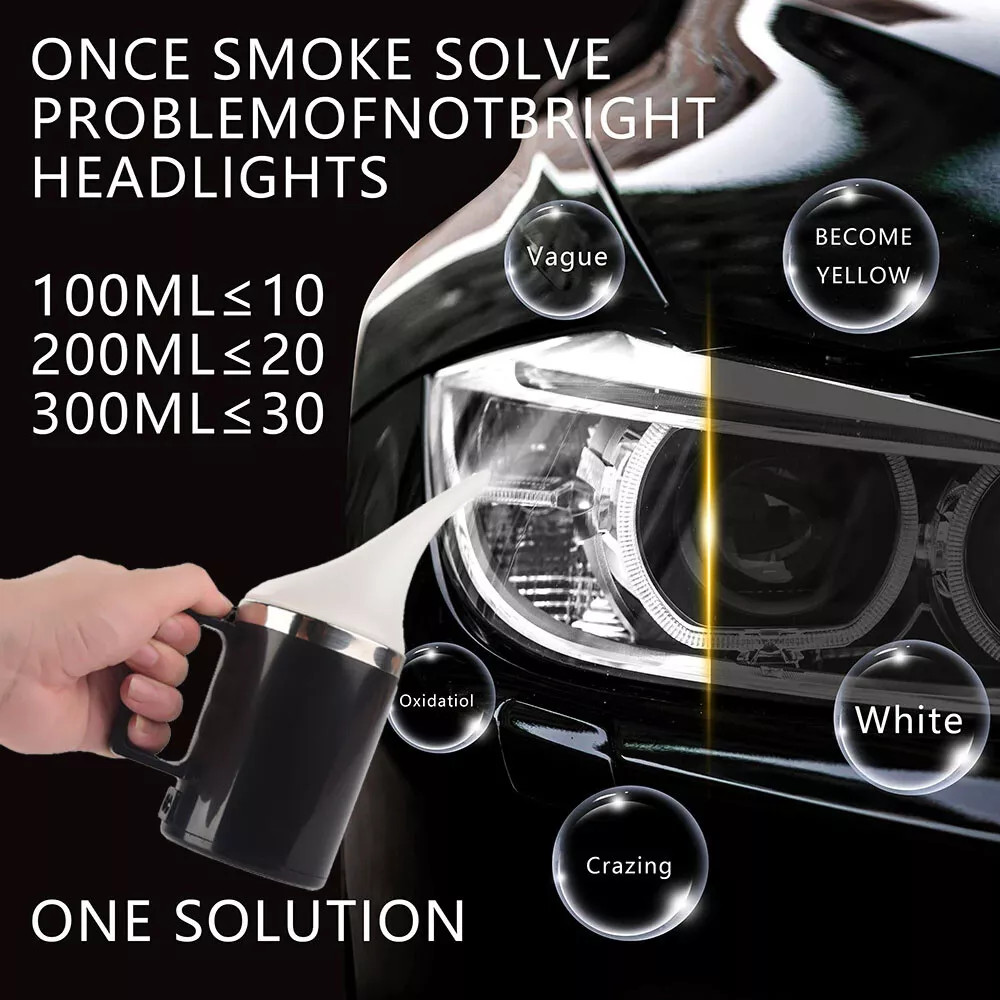 Headlight Restoration Kit 300g Liquid Polymer Repair Polish Tool Set for Cars US