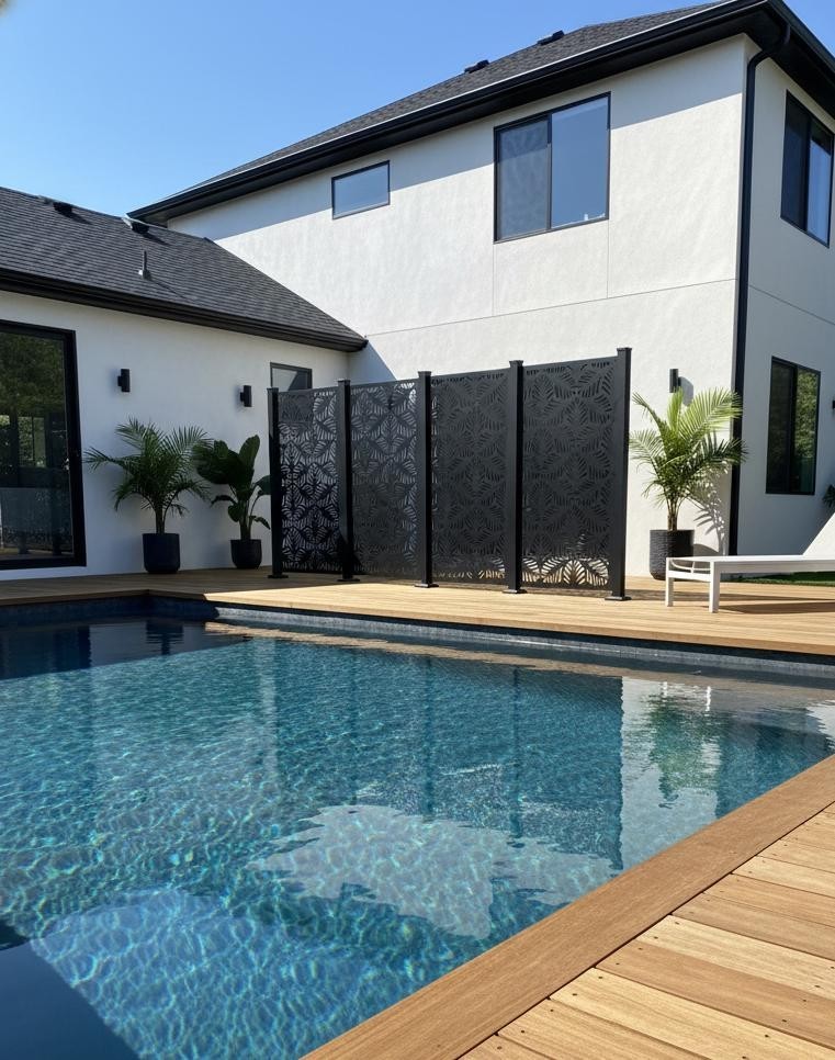 Laser Cut Aluminum Privacy Screen Panel | Monarch Design