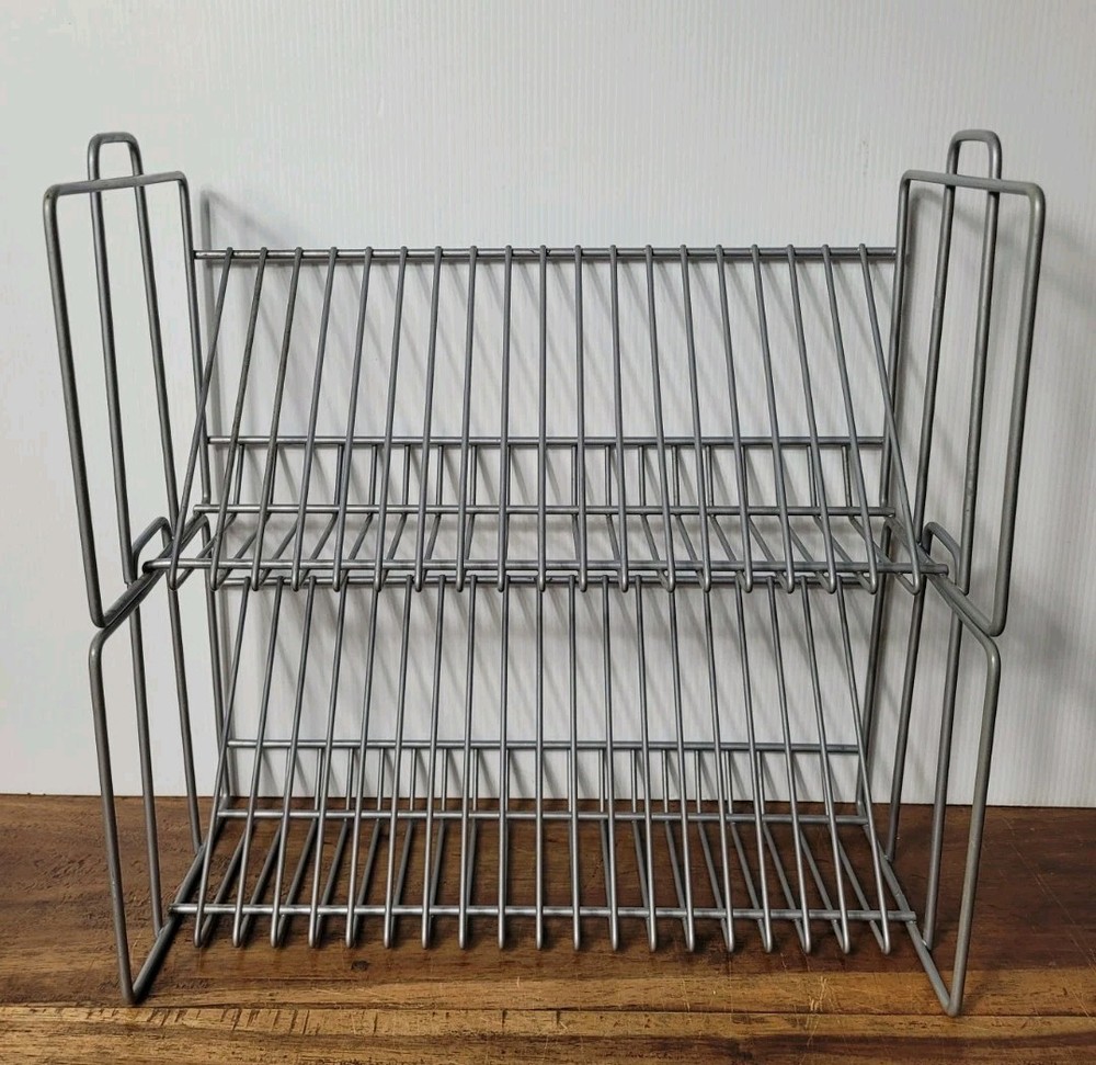 40 CD Storage Stand Holder Compact Stylish Industrial Stackable, Metal Construct