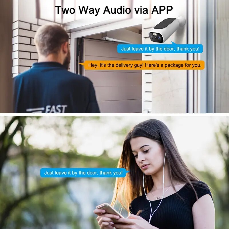 2K solar security camera outdoor camera wireless