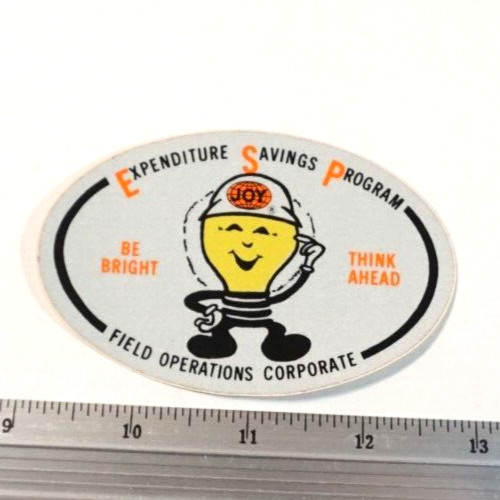 Coal Mining Sticker JOY Field Operations Corporate Expenditure Savings Program