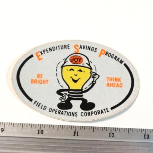 Coal Mining Sticker JOY Field Operations Corporate Expenditure Savings Program