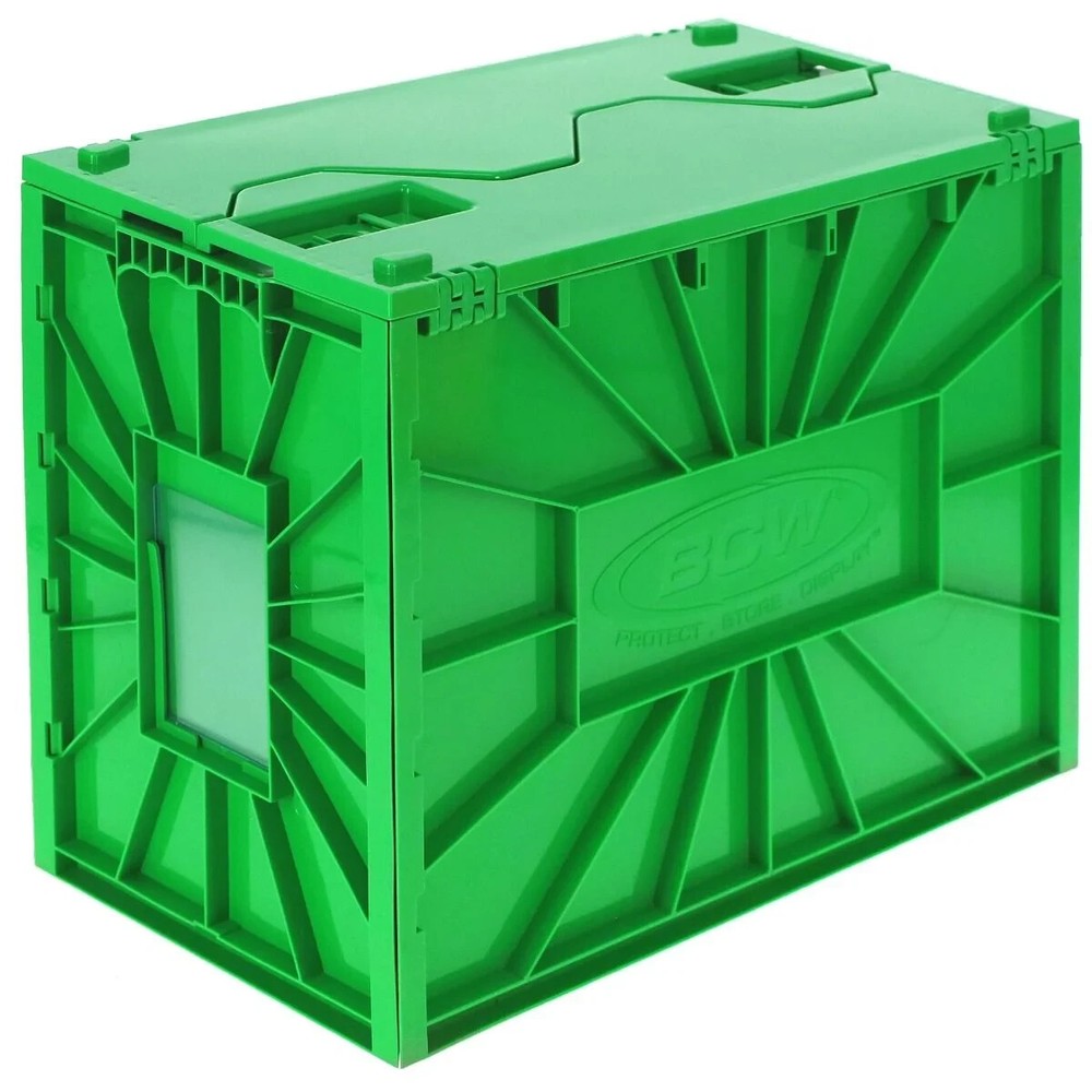 2 BCW Green Short Comic Book Bin -Heavy Duty Acid Free Plastic Stackable Box