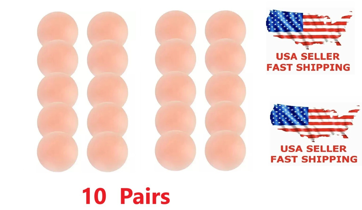 10 Pairs Nippleless Cover Pasties Women Reusable Adhesive Silicone Nipple Round