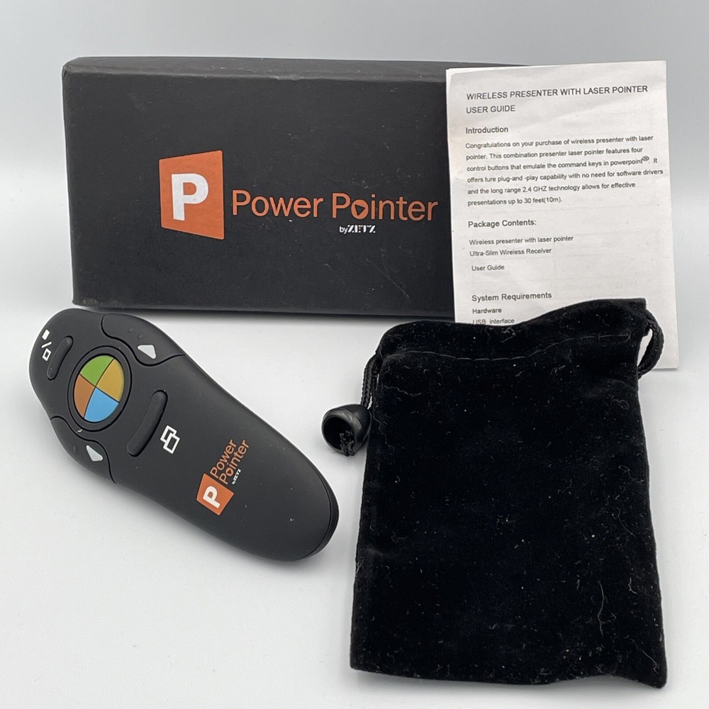 Genuine OEM ZETZ Wireless Presenter Remote Control With USB & Laser Pointer